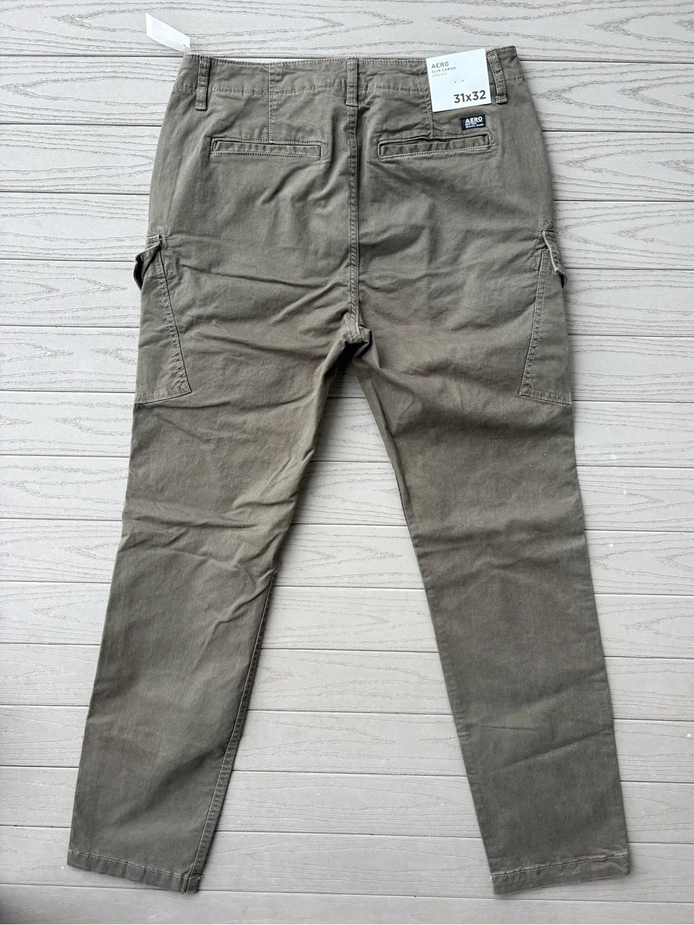 New Aeropostale Sz 31x32 Green Slim Cargo Pants Cotton Utility